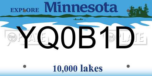 YQ0B1D Minnesota License Plate