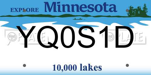 YQ0S1D Minnesota License Plate