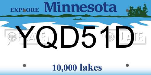 YQD51D Minnesota License Plate