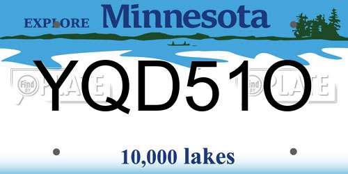 YQD51O Minnesota License Plate