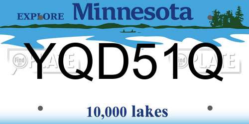 YQD51Q Minnesota License Plate