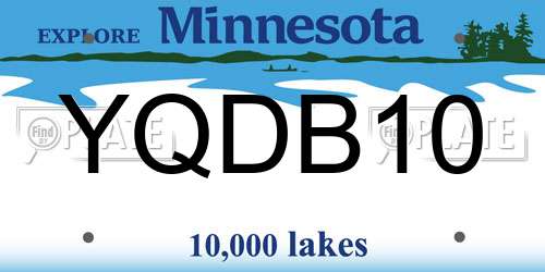 YQDB10 Minnesota License Plate