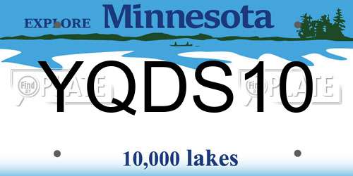 YQDS10 Minnesota License Plate