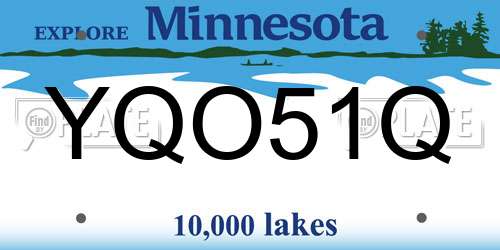 YQO51Q Minnesota License Plate