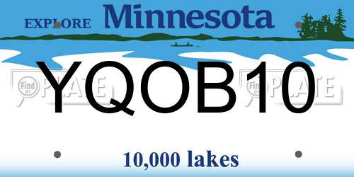 YQOB10 Minnesota License Plate