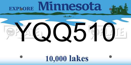 YQQ510 Minnesota License Plate