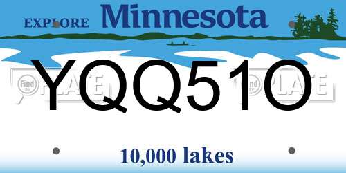 YQQ51O Minnesota License Plate