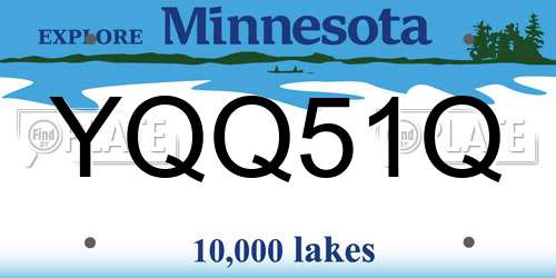 YQQ51Q Minnesota License Plate