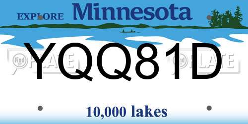 YQQ81D Minnesota License Plate
