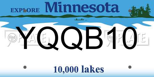 YQQB10 Minnesota License Plate