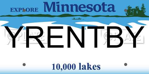 YRENTBY Minnesota License Plate