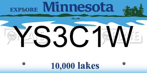 YS3C1W Minnesota License Plate