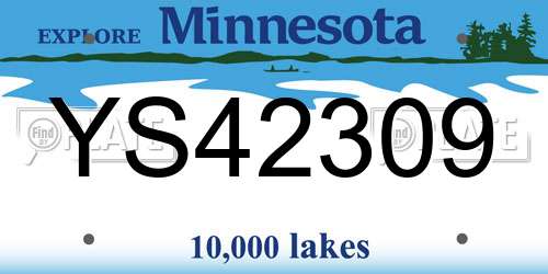 YS42309 Minnesota License Plate