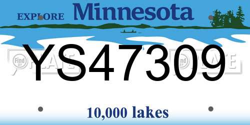 YS47309 Minnesota License Plate