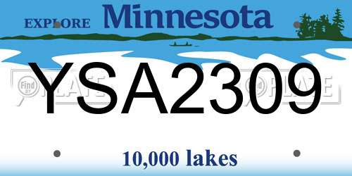 YSA2309 Minnesota License Plate