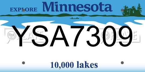 YSA7309 Minnesota License Plate