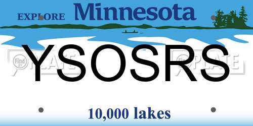 YSOSRS Minnesota License Plate