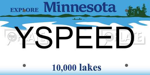 YSPEED Minnesota License Plate