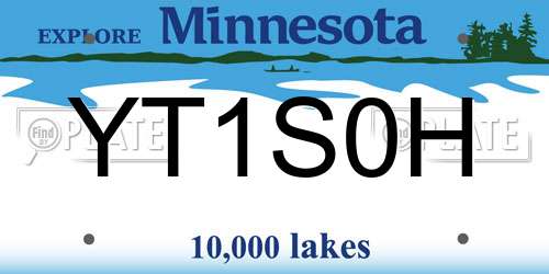 YT1S0H Minnesota License Plate