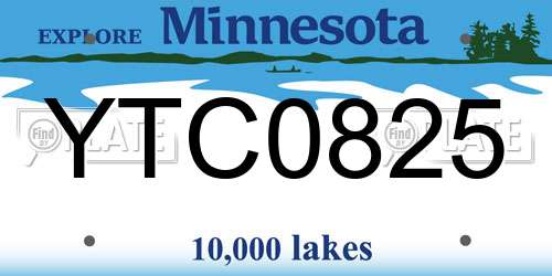 YTC0825 Minnesota License Plate
