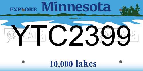 YTC2399 Minnesota License Plate