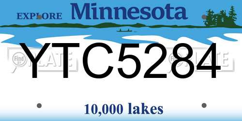 YTC5284 Minnesota License Plate