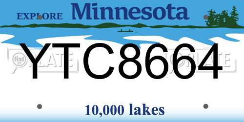 YTC8664 Minnesota License Plate