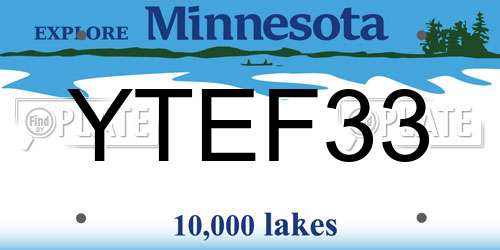 YTEF33 Minnesota License Plate
