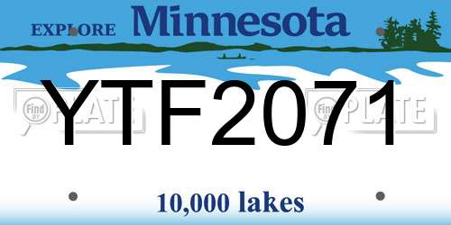 YTF2071 Minnesota License Plate
