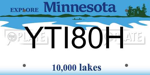 YTI80H Minnesota License Plate