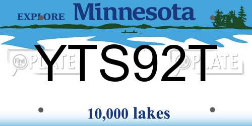 YTS92T Minnesota License Plate