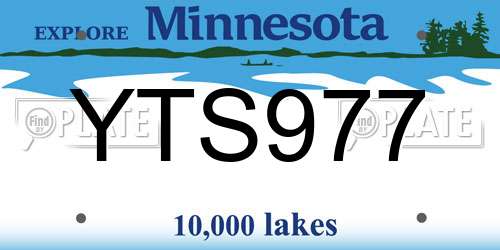YTS977 Minnesota License Plate