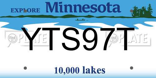 YTS97T Minnesota License Plate