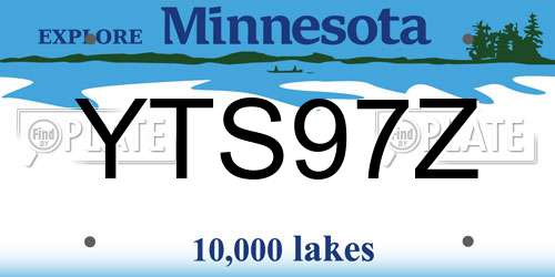 YTS97Z Minnesota License Plate