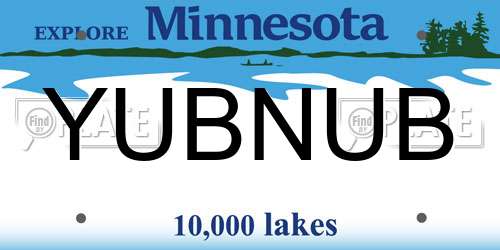 YUBNUB Minnesota License Plate