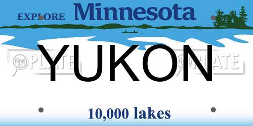 YUKON Minnesota License Plate