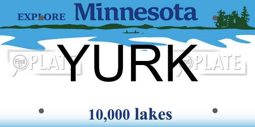 YURK Minnesota License Plate