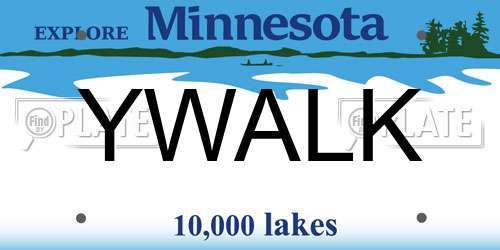 YWALK Minnesota License Plate