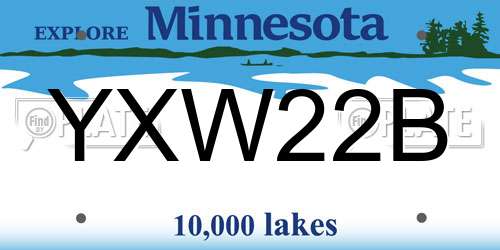 YXW22B Minnesota License Plate