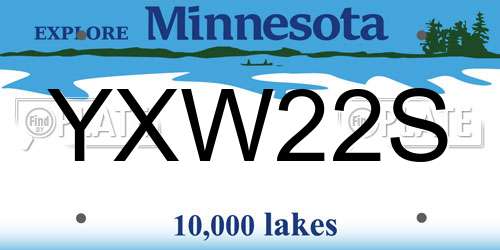 YXW22S Minnesota License Plate