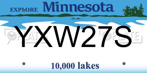 YXW27S Minnesota License Plate