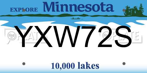 YXW72S Minnesota License Plate