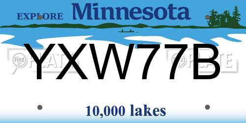 YXW77B Minnesota License Plate
