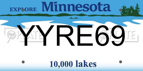 YYRE69 Minnesota License Plate