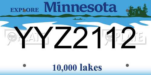 YYZ2112 Minnesota License Plate