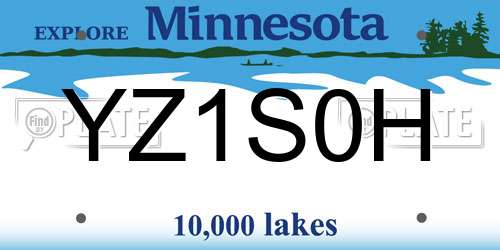 YZ1S0H Minnesota License Plate