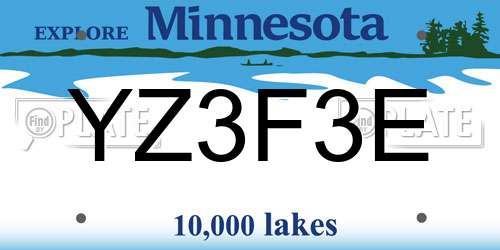 YZ3F3E Minnesota License Plate