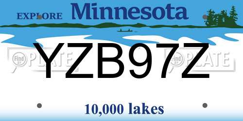 YZB97Z Minnesota License Plate