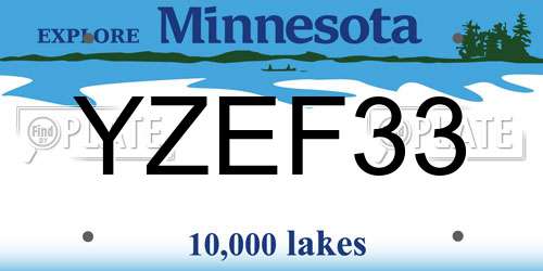 YZEF33 Minnesota License Plate