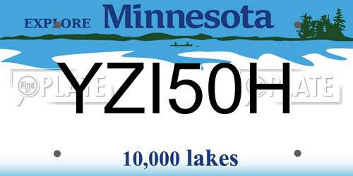 YZI50H Minnesota License Plate